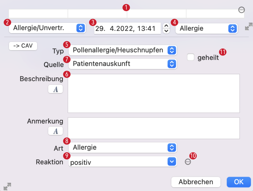 tomedo handbuch allergien karteieintrag oesterreich