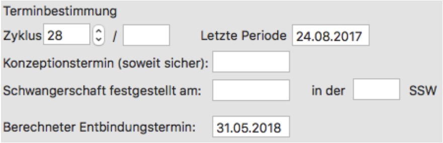 tomedo handbuch elektronische dokumentation mutterpass terminbestimmung