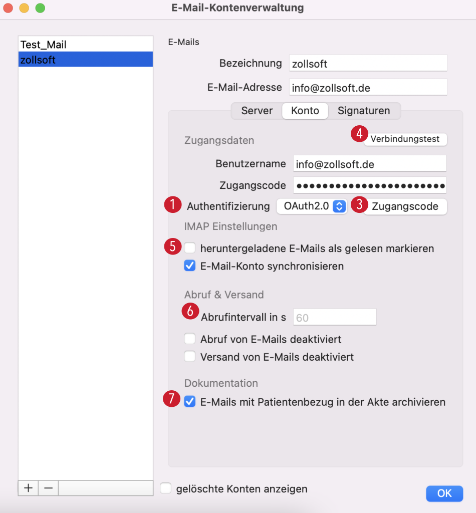 tomedo handbuch email kontenverwaltung konto oauth oesterreich neu2