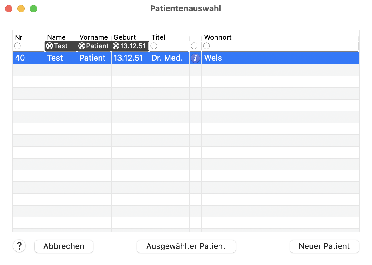 tomedo handbuch import export dame nachrichtenuebersicht patient zuordnen fenster