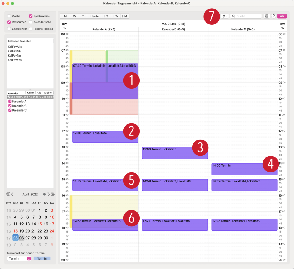 tomedo handbuch kalender termin lokalitaeten zuordnung neu