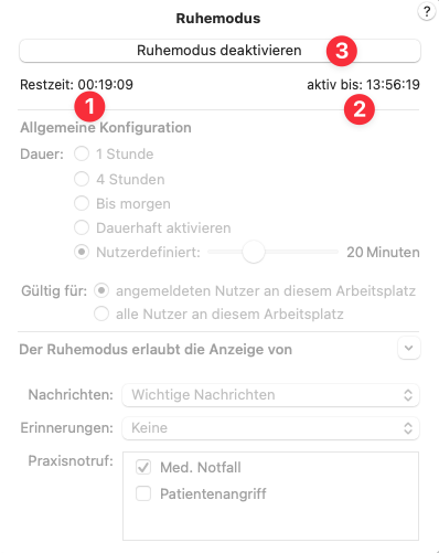 tomedo handbuch nachrichten erinnerungen ruhemodus aktiv 1