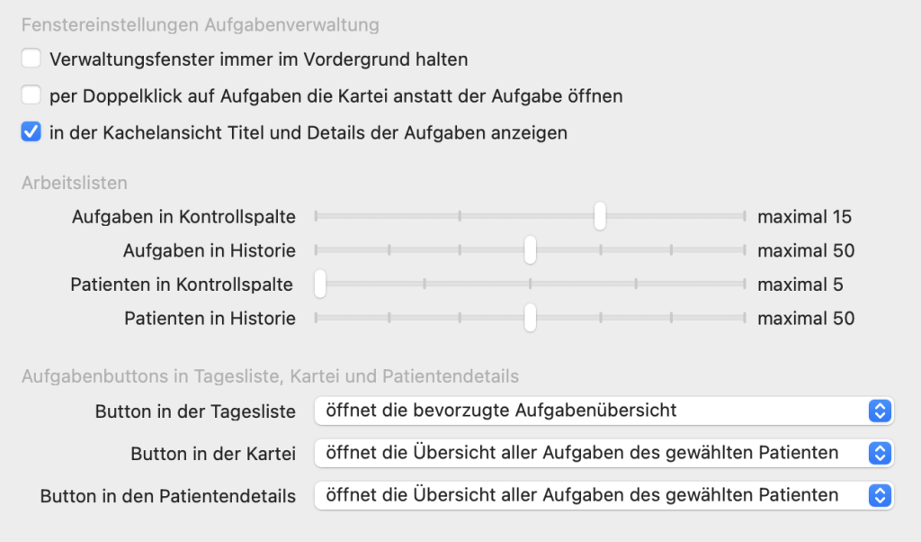 tomedo handbuch oesterreich aufgabenverwaltung einstellungen benutzeroberflaeche