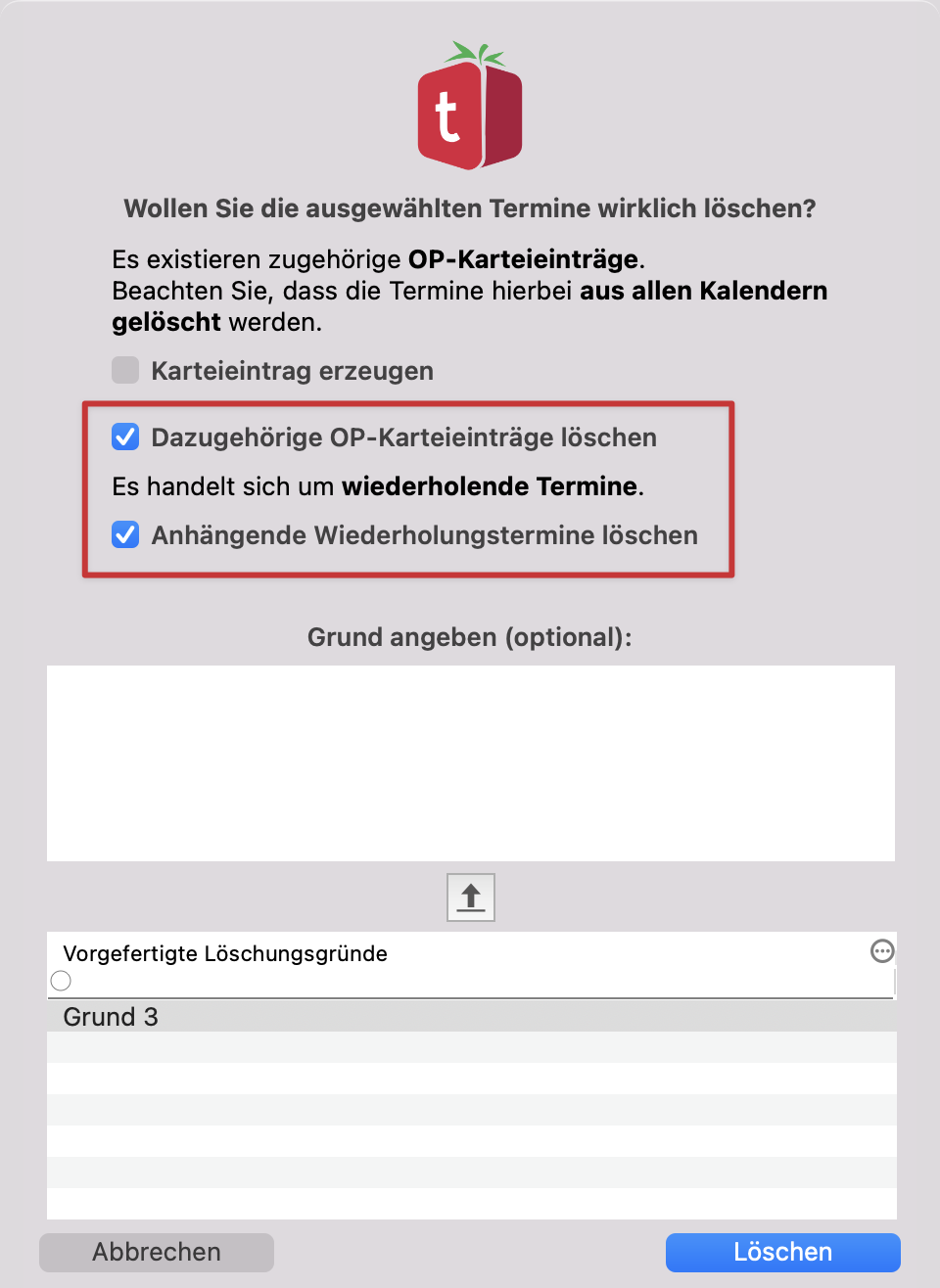 tomedo handbuch oesterreich kalender termine loeschen mehrere op wiederholung