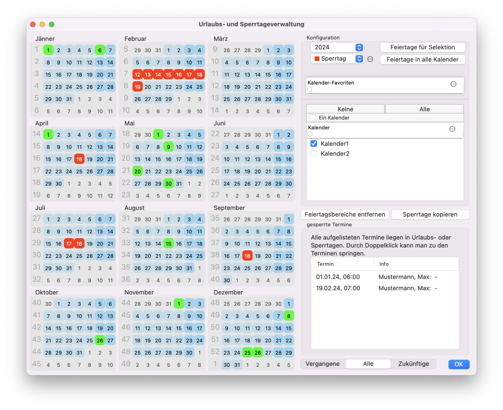 tomedo handbuch oesterreich kalender urlaubs sperrtage