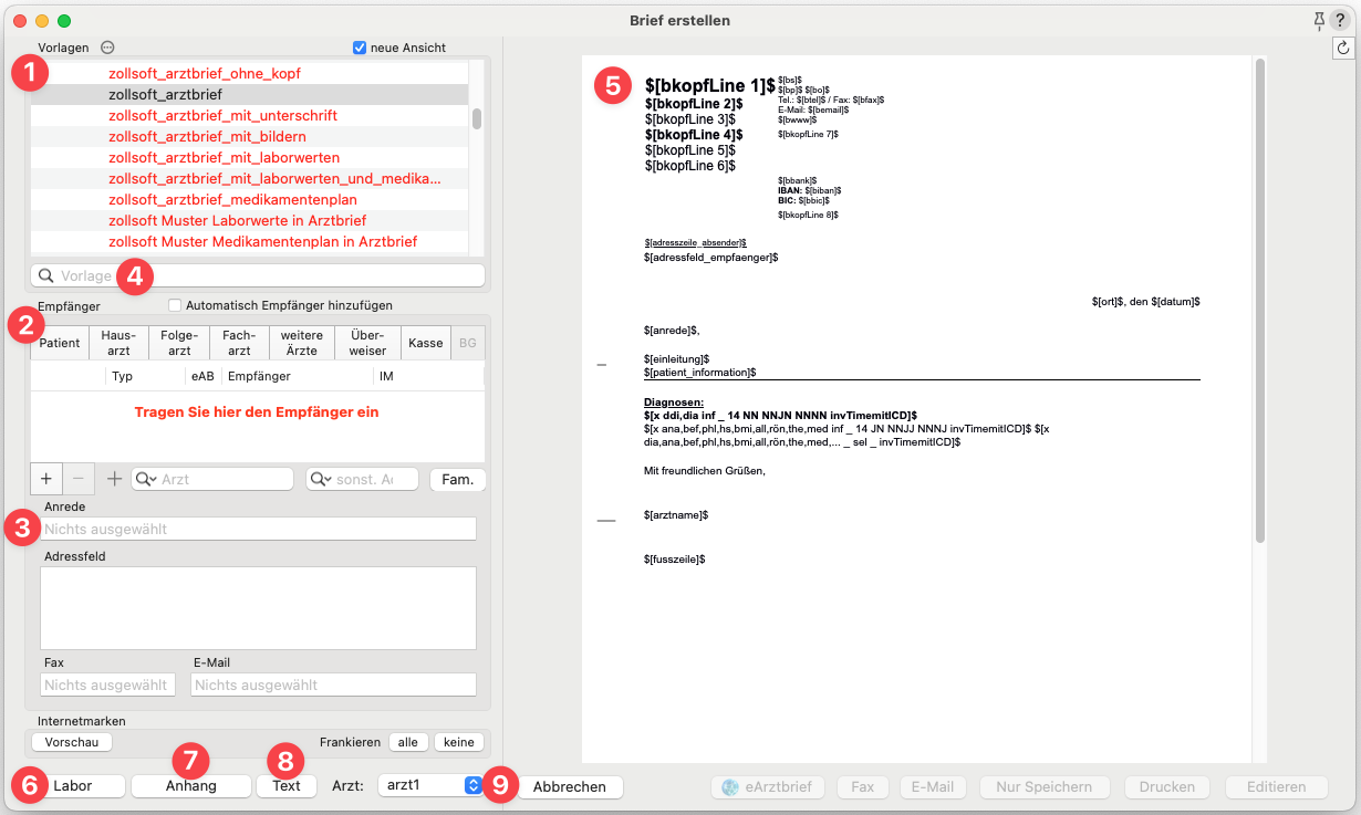 tomedo handbuch oesterreich kommunikation briefschreibung briefe erstellen