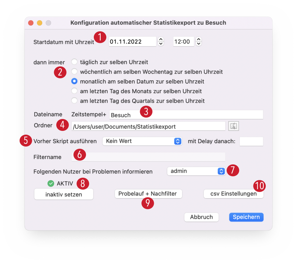 tomedo handbuch statistiken automatischer statistikexport anlegen ohne filter konfiguration oesterreich