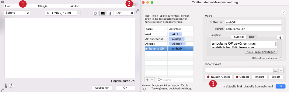 tomedo handbuch textbausteine makrotabelle oesterreich