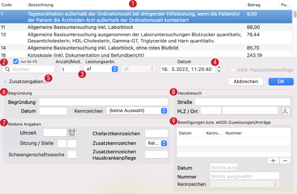 tomedo handbuch oesterreich abrechnung kassenabrechnung leistungen hinzufuegen oesterreich