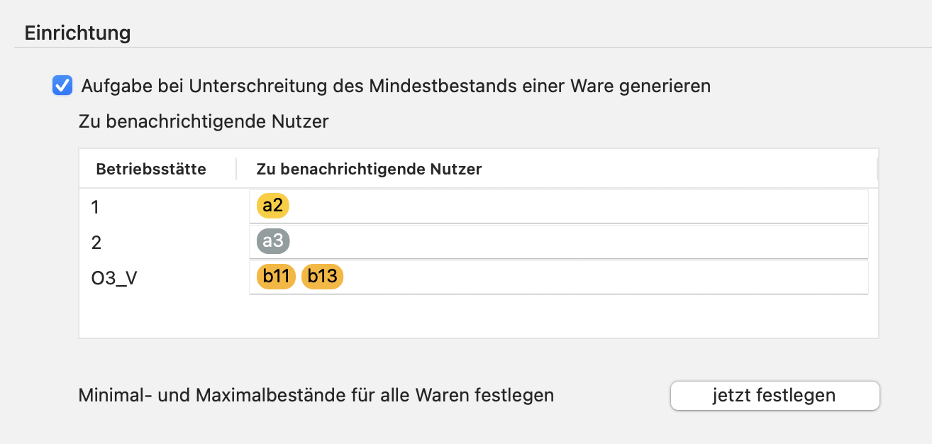 tomedo handbuch oesterreich warenwirtschaft einstellungen mindestbestand benachrichtigung