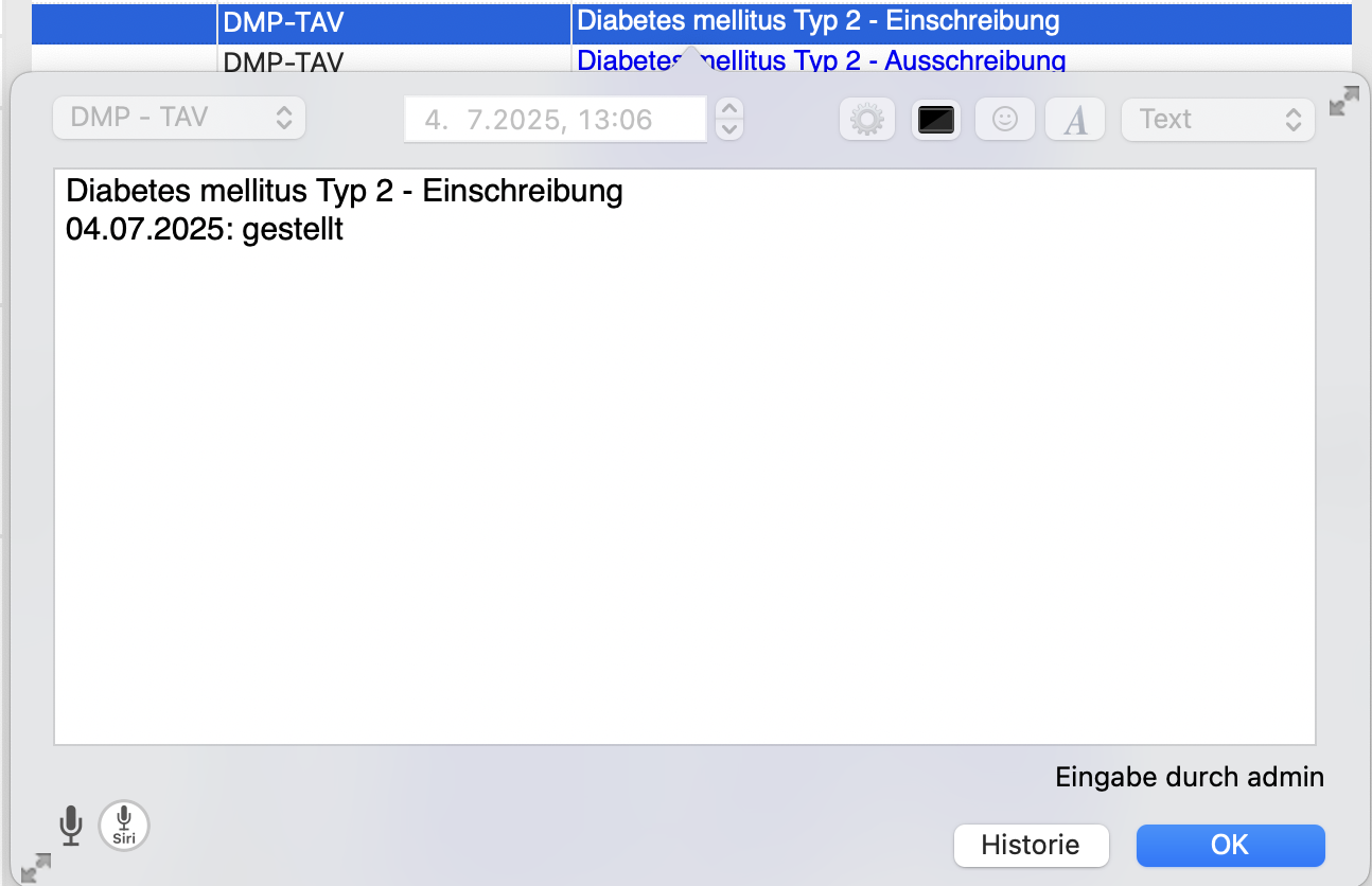 DMP EInschreibekarteieintrag 3