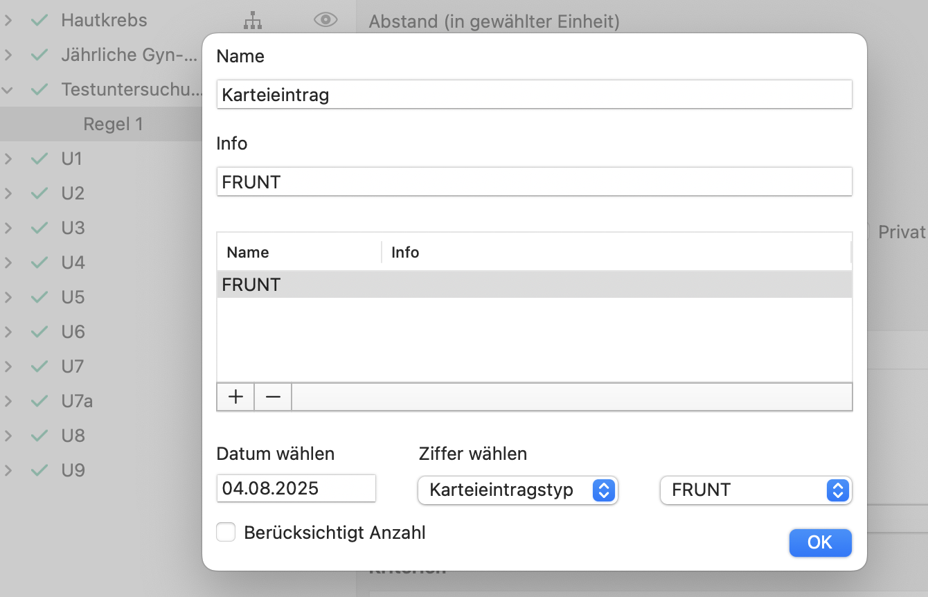 tomedo changelog 159 frueherkennung karteieintrag 20250828 085048