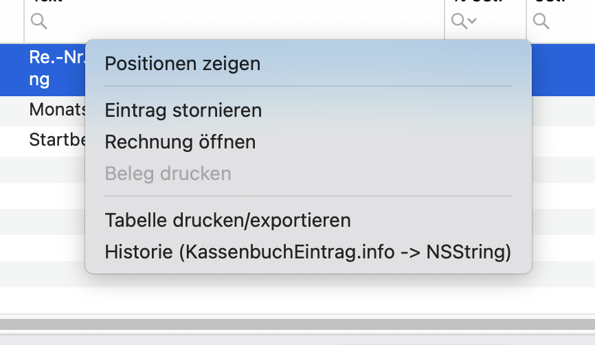 Rechnung oeffnen