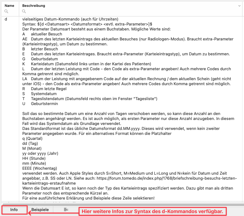 tomedo handbuch kommunikation mit aerzten patienten briefschreibung kommandos das d kommando